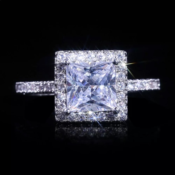 Jewelry - New Square 925 Silver Women’s Sapphire Ring